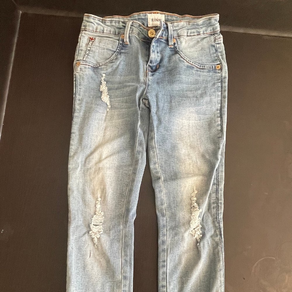 Girl Cropped Distressed Hudson Jeans SZ 12